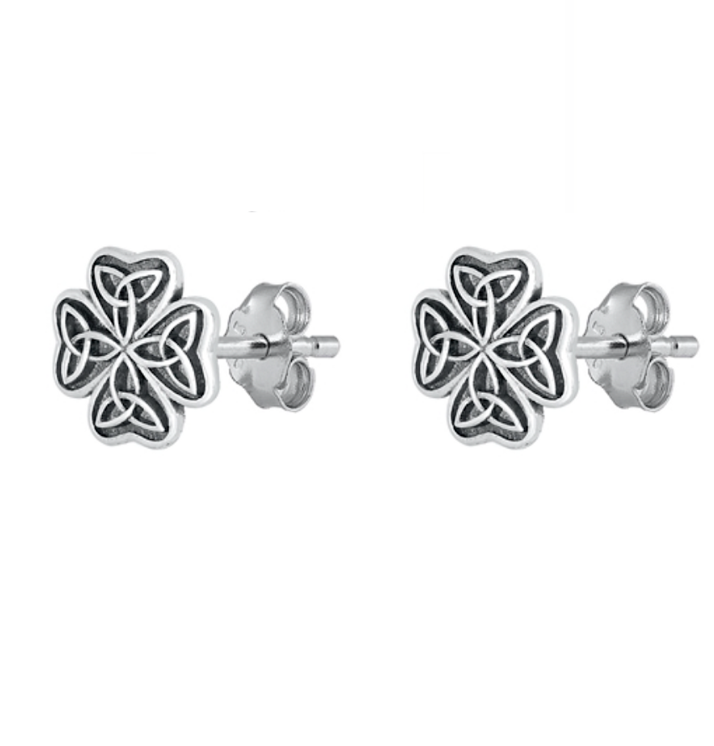 Sterling Silver Oxidized Celtic Stud Earrings