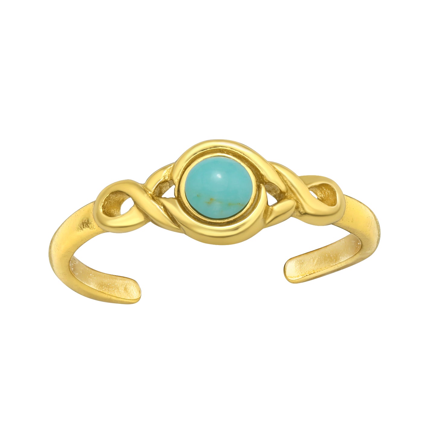 Goldtone Plated Sterling Silver Turquoise Toe Ring