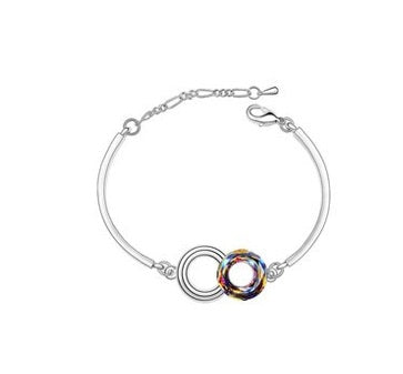 Volcano Swarovski Crystal Dual Circle Bracelet