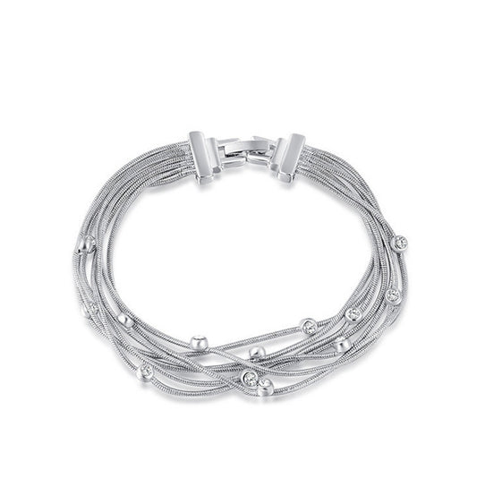 Swarovski Crystal Silvertone Snake Chain Bracelet