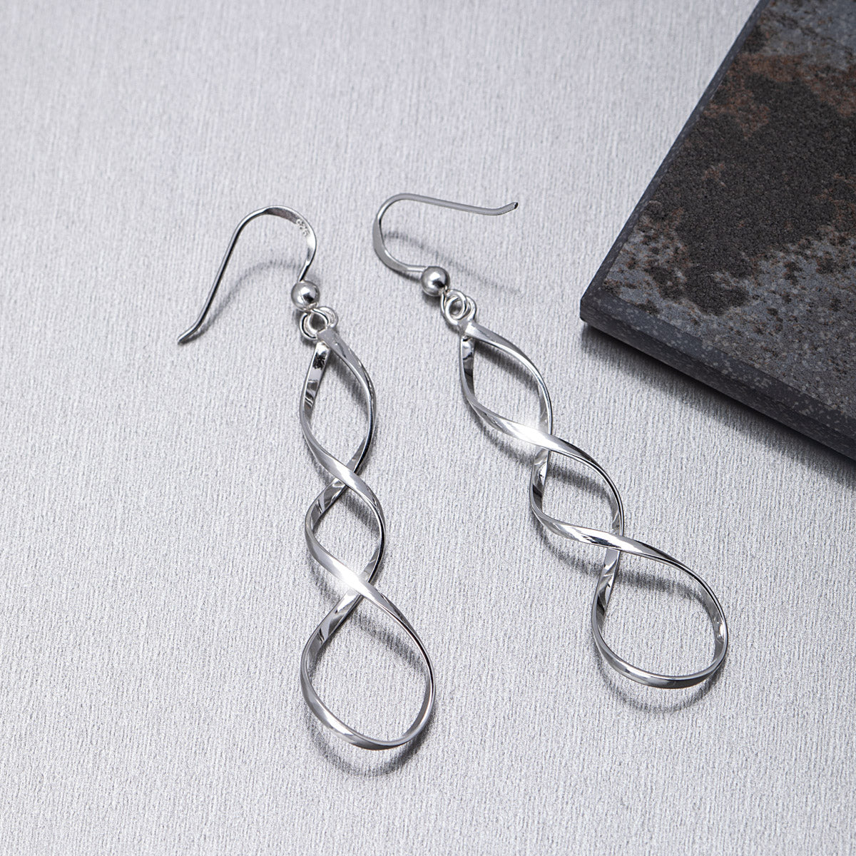 Sterling Silver Spiral Drop Earrings