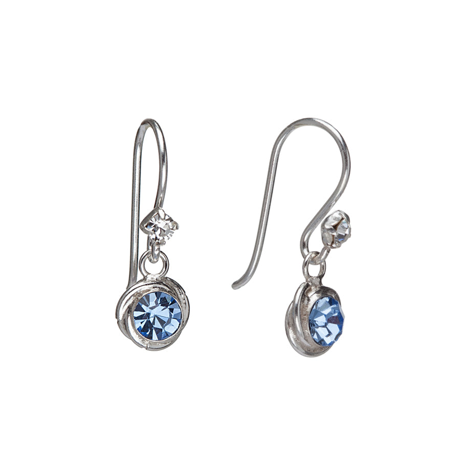 Sterling Silver Blue Cubic Zirconia Drop Earrings