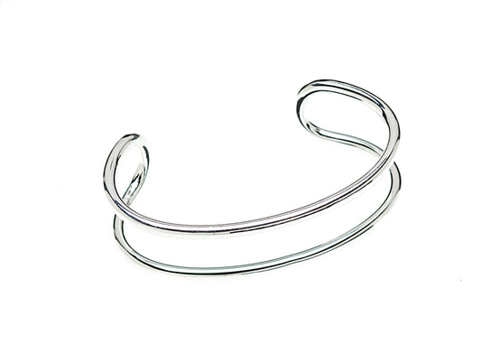Sterling Silver Filled Double Row Bangle Bracelet