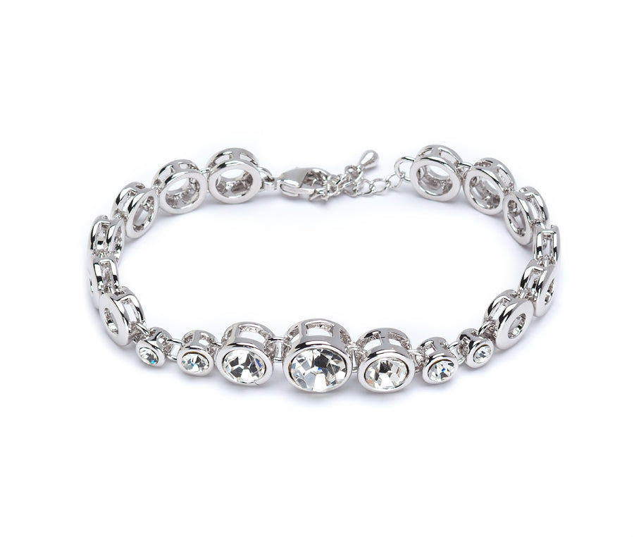 Clear Swarovski Crystal Circular Linked Bracelet