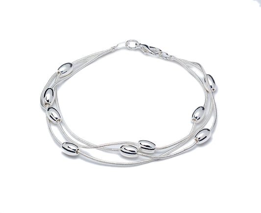 Sterling Silver Plated Multi-strand Bracelet