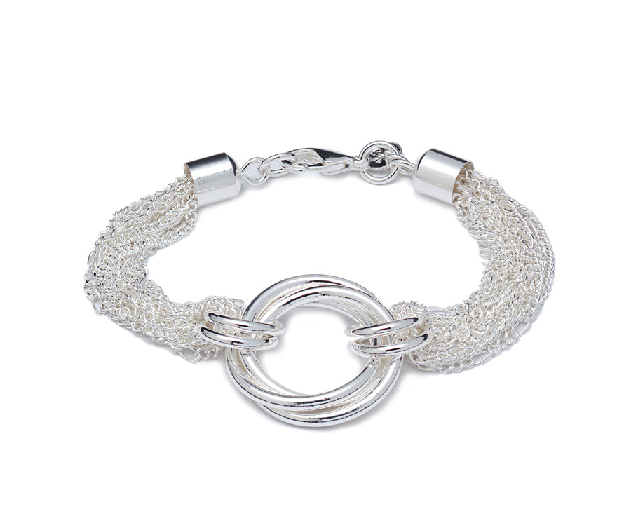 Sterling Silver Filled Multi-strand Open Circle Bracelet