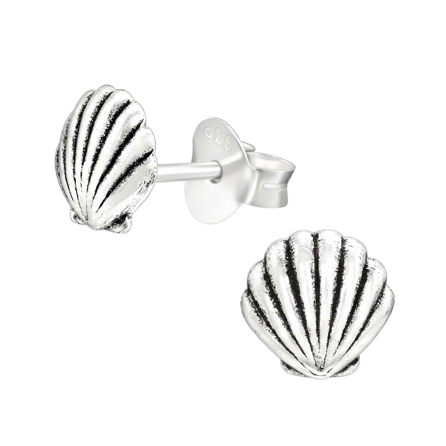 Sterling Silver Sea Shell Stud Earrings