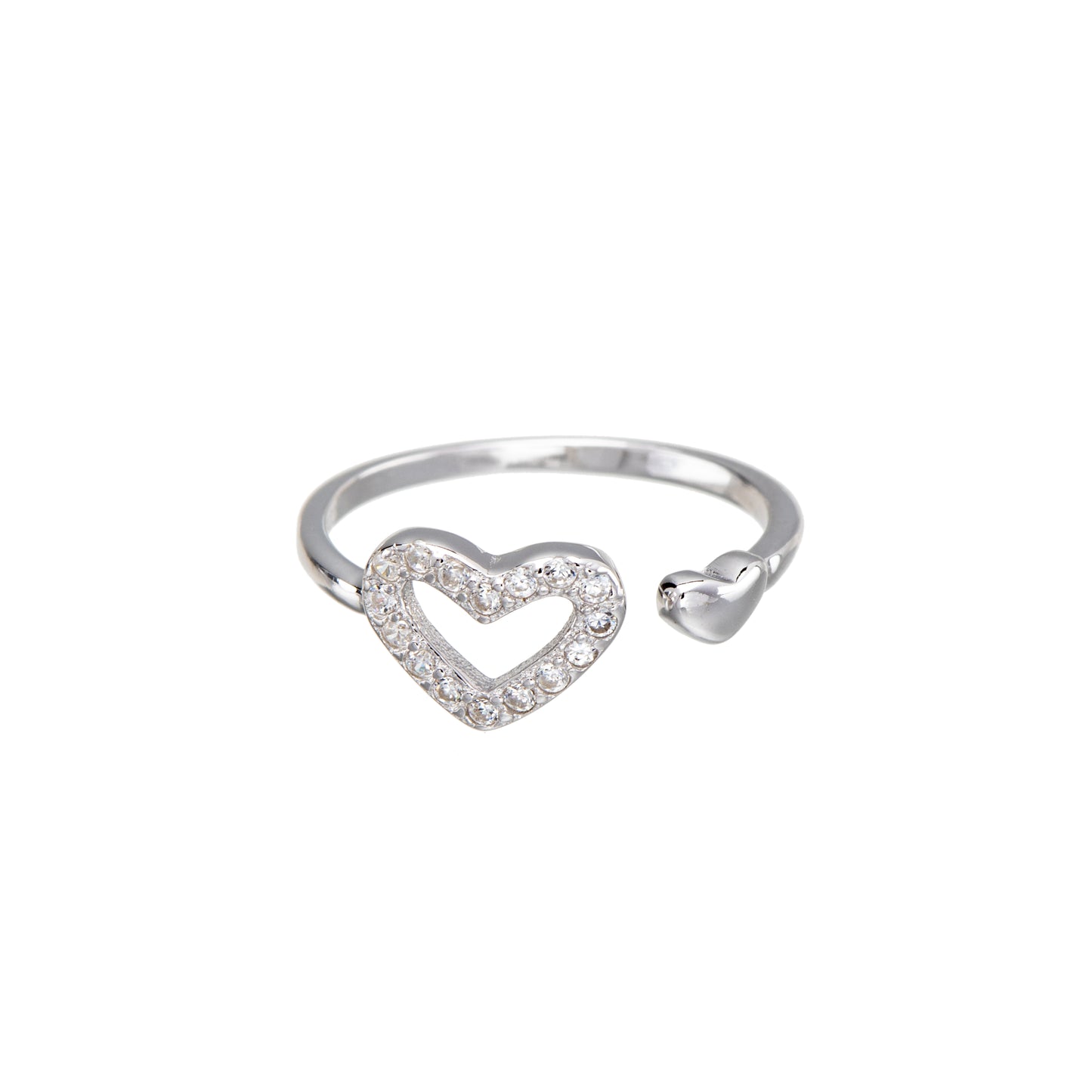 Sterling Silver Cubic Zirconia Open Heart Toe Ring