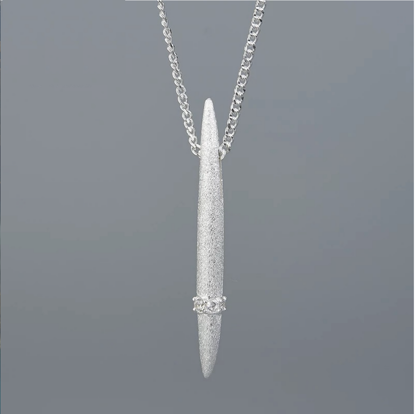 Sterling Silver Minimalist Vertical Bar Pendant Necklace