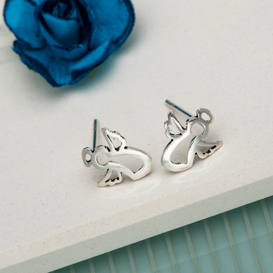 Sterling Silver Angel Stud Earrings