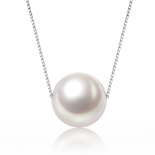Sterling Silver Solitaire Freshwater Pearl Necklace