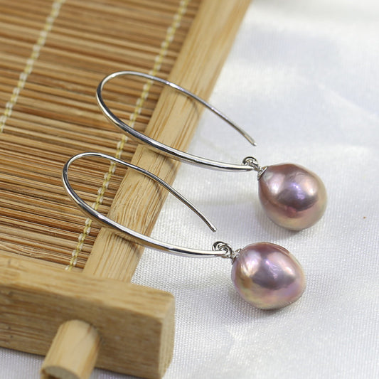 Lavender Freshwater Pearl Threader Earrings