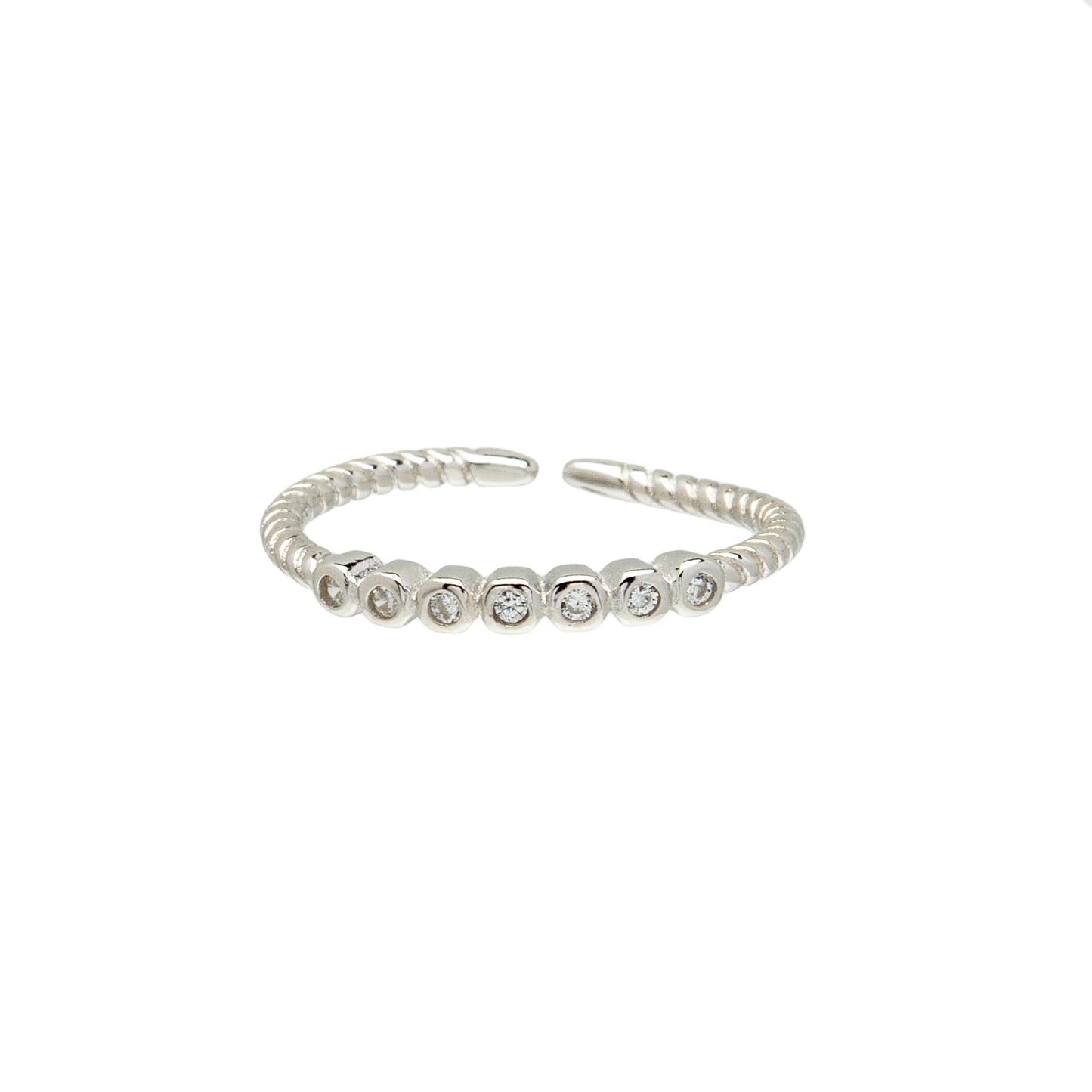 Sterling Silver Cubic Zirconia Toe Ring