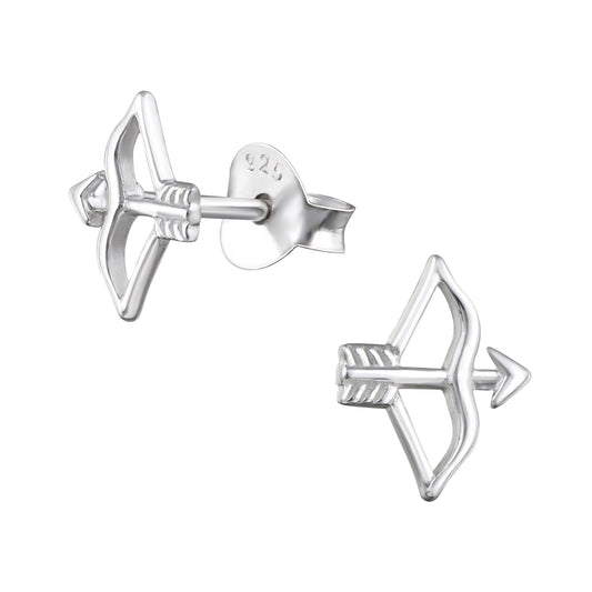 Sterling Silver Cupids Bow Stud Earrings