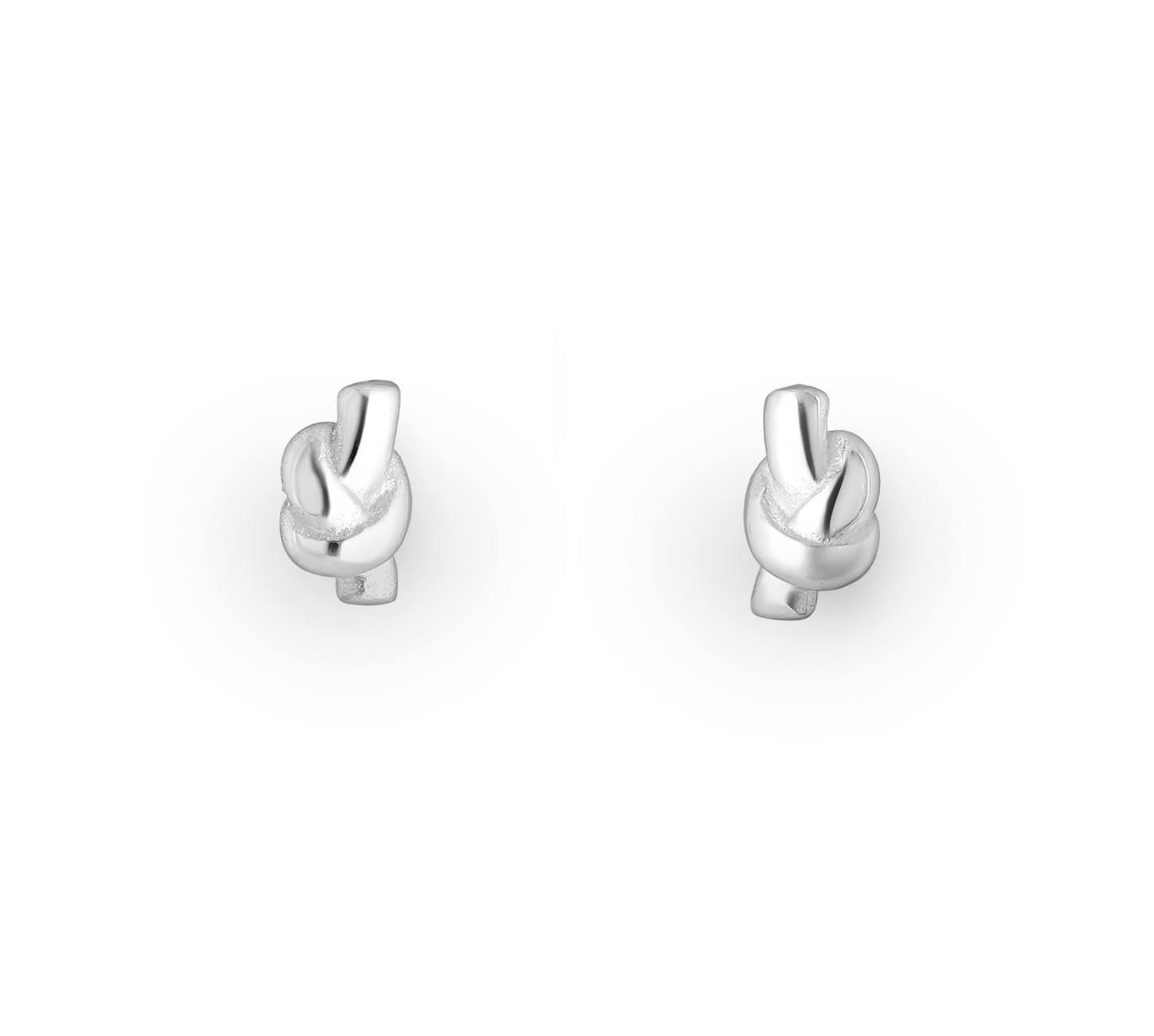 Sterling Silver Tied Knot Stud Earrings