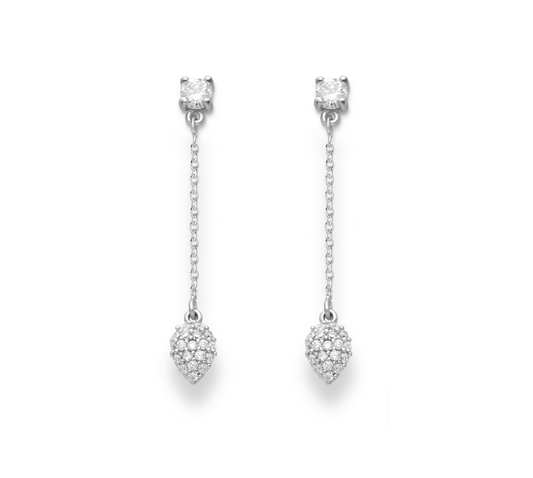 Sterling Silver Cubic Zirconia Drop Earrings