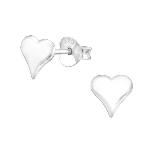 Sterling Silver Heart Stud Earrings