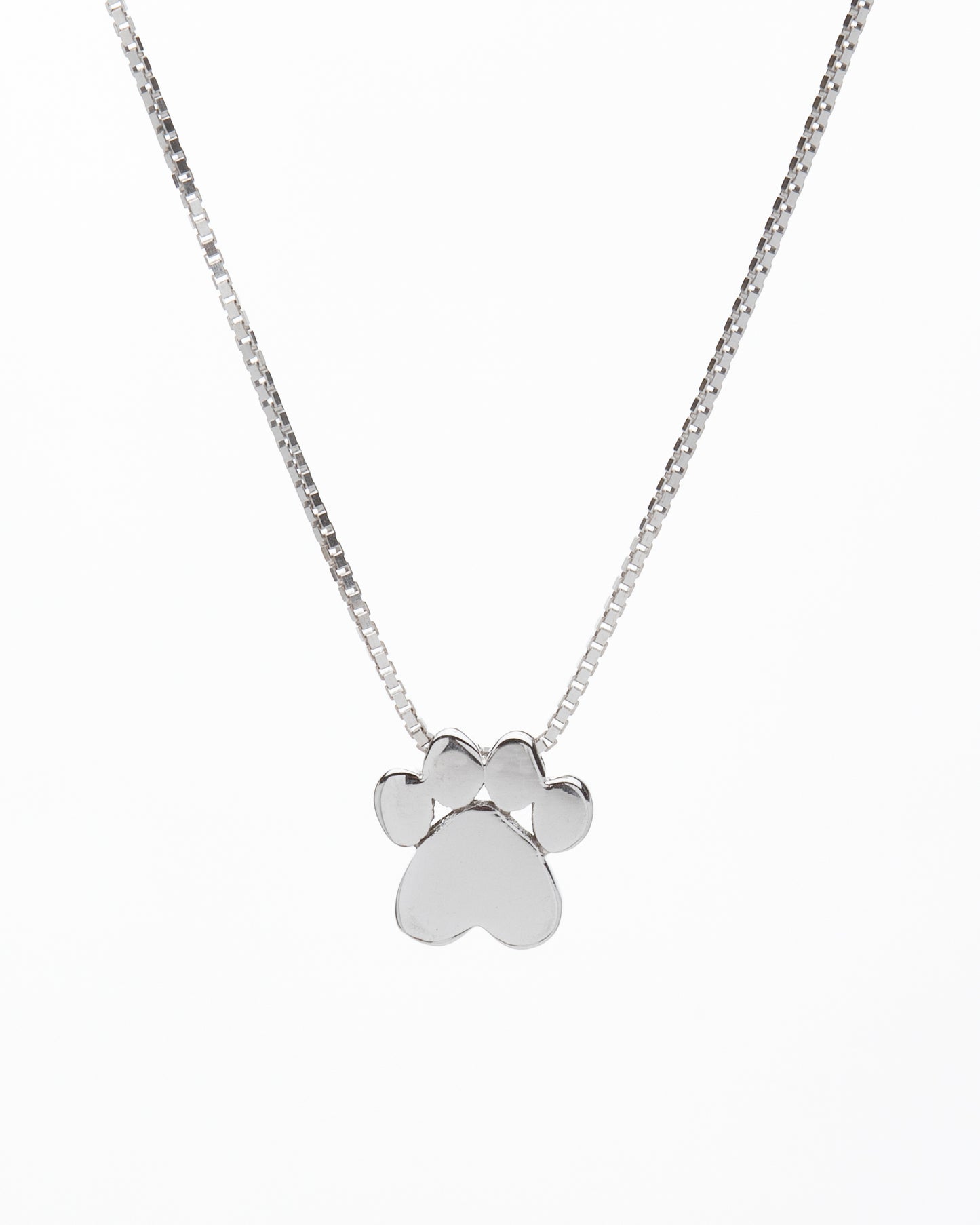 Sterling Silver Paw Print Pendant Necklace