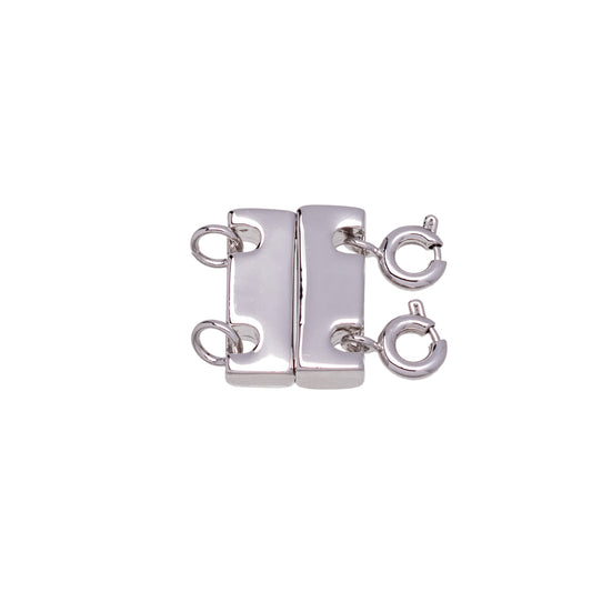 Silvertone Double Necklace Spacer Clasp