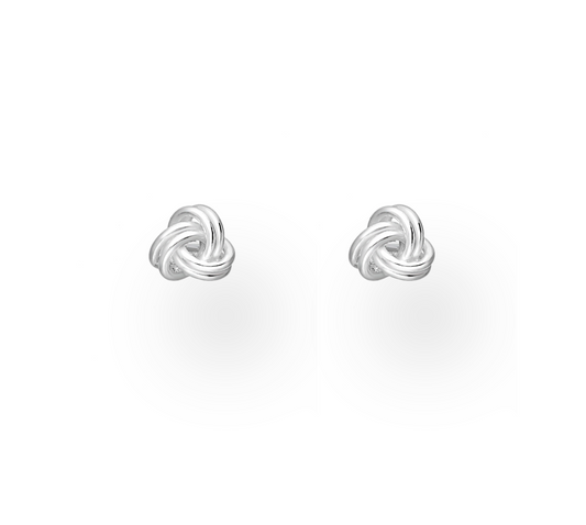 Sterling Silver Knotted Stud Earrings