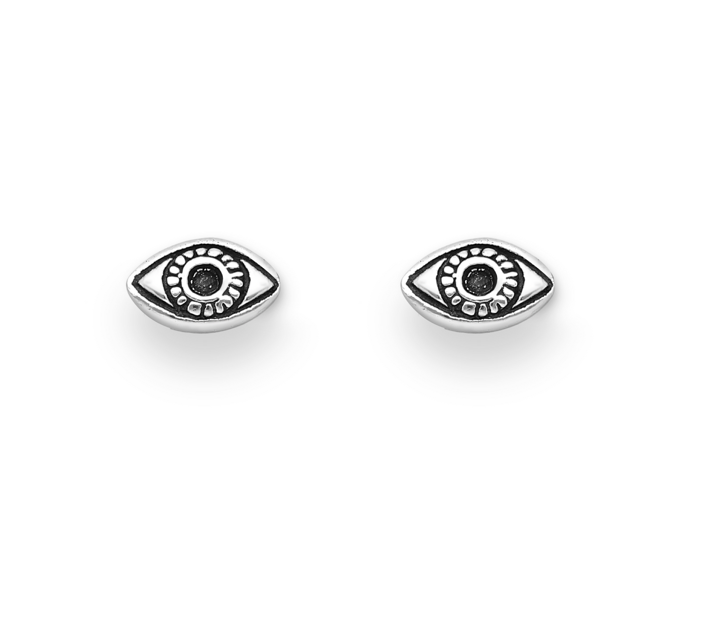 Sterling Silver Black Eye Stud Earrings