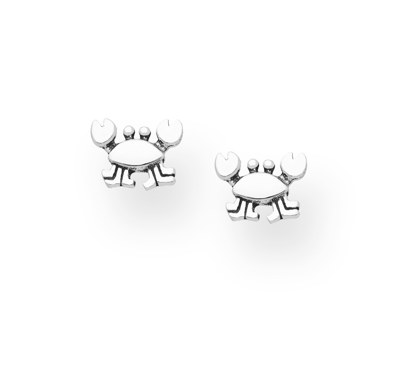 Sterling Silver Cute Crab Stud Earrings