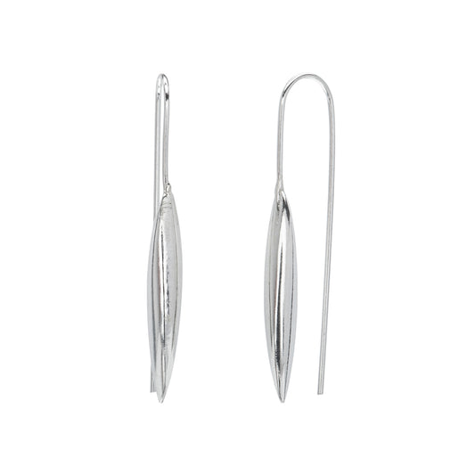 Sterling Silver Long Marquis Threader Earrings