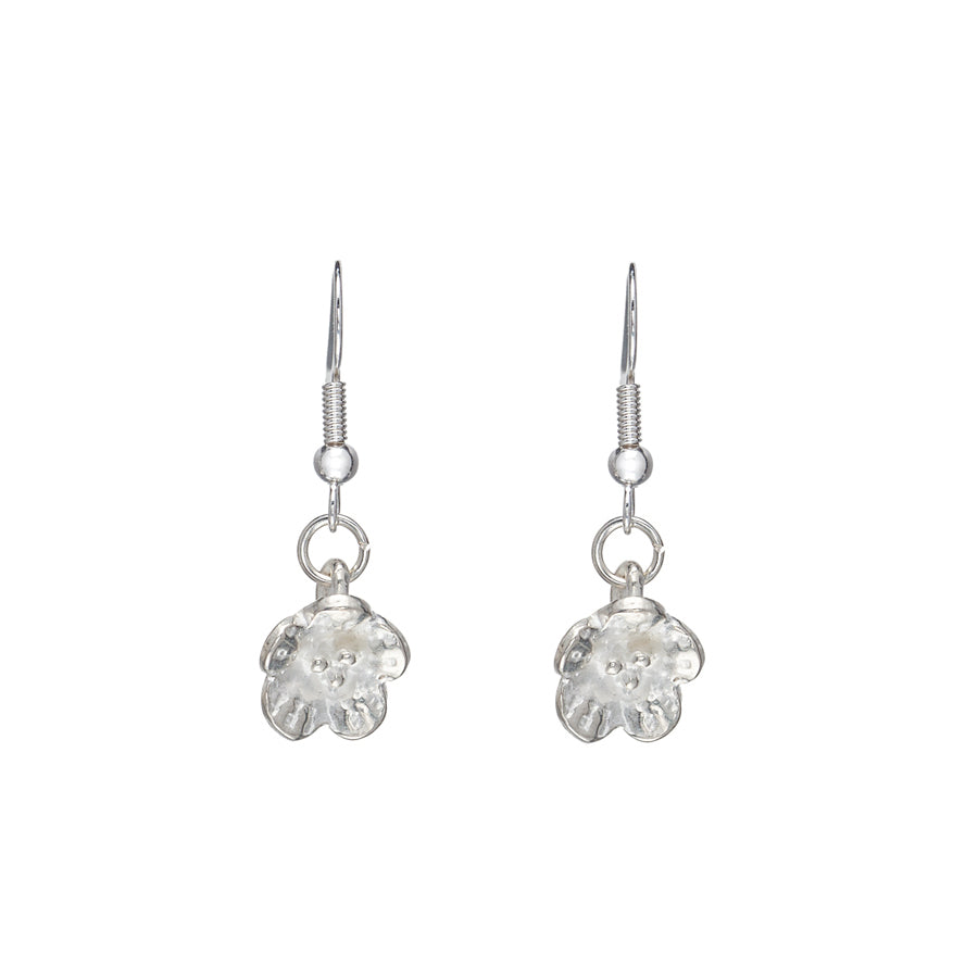 Sterling Silver Flower Drop Earrings