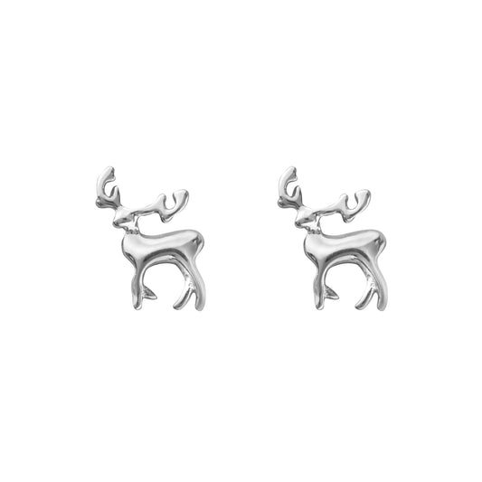 Sterling Silver Elegant Deer Stud Earrings