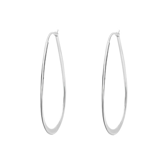 Sterling Silver Oval Hooped Earrings