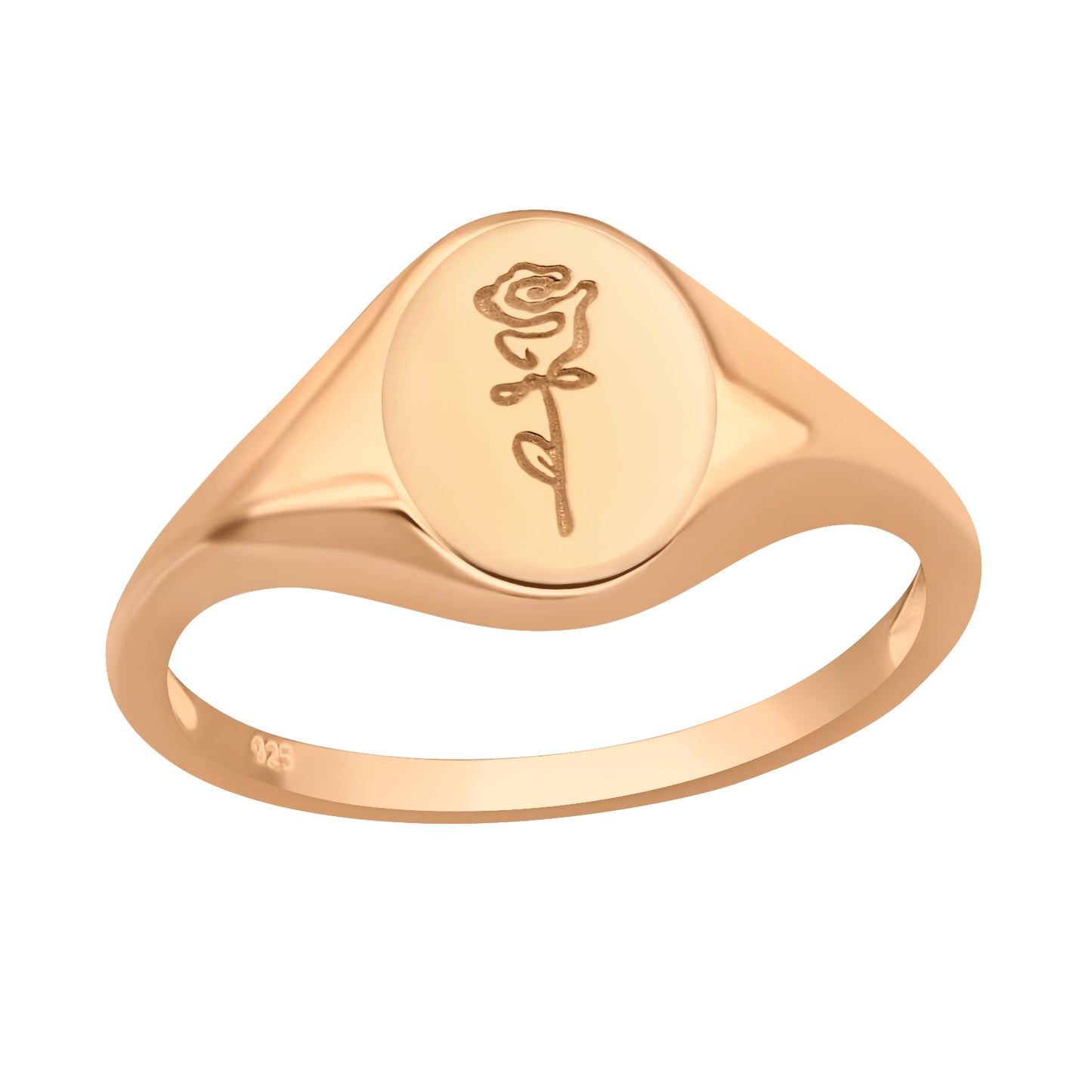 Rose Goldtone Rose Flower Signet Ring
