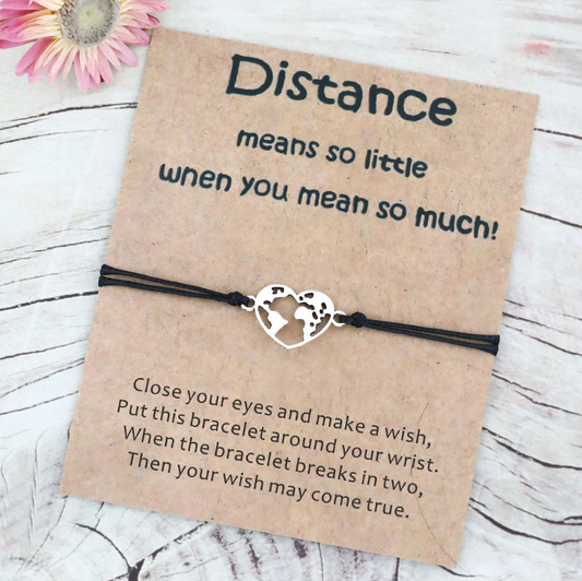 Black Silvertone Heart Globe Bracelet