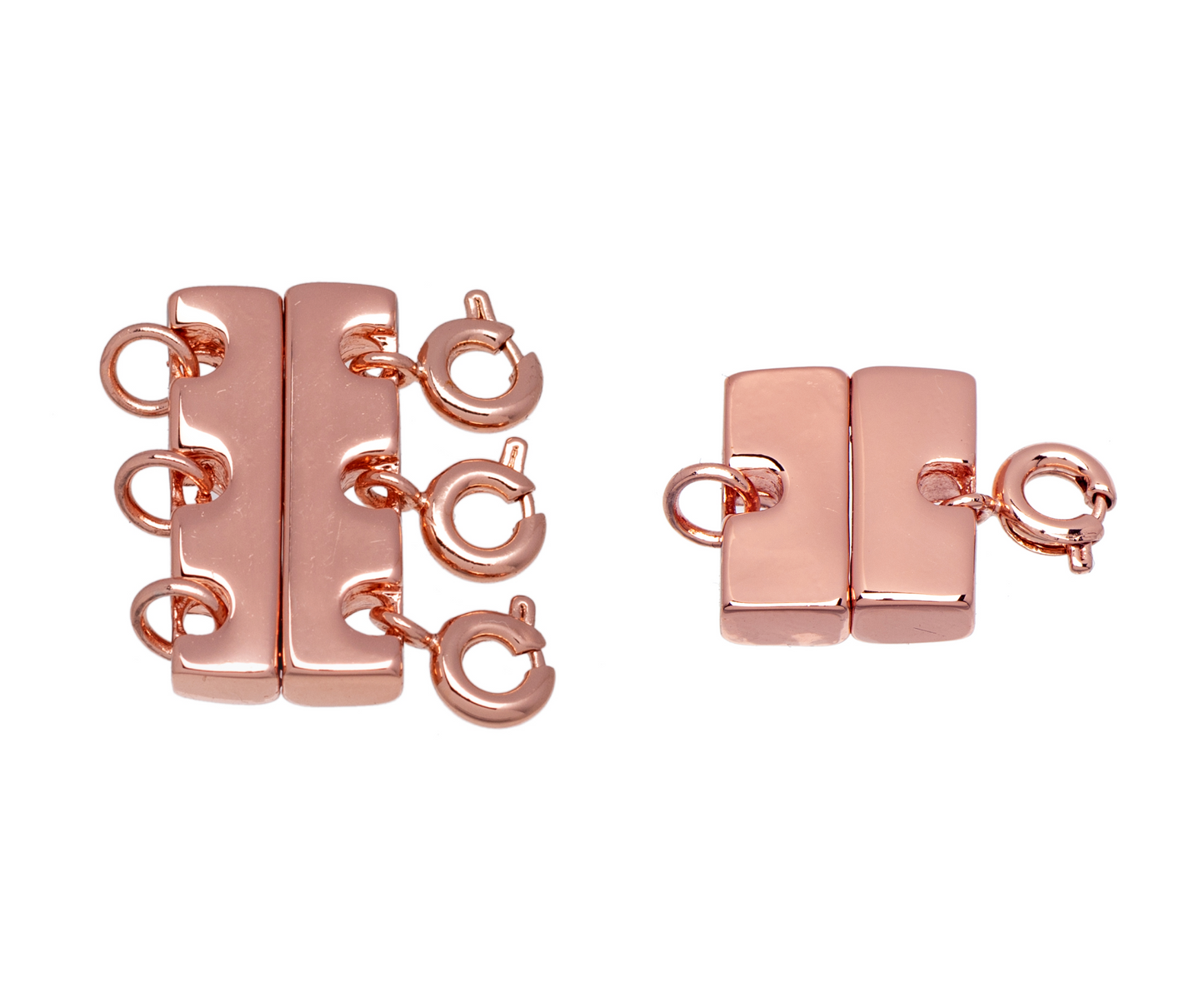 Rose Goldtone Triple Single Spacer Necklace Clasps