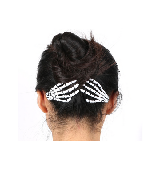 Skeleton Hands Hair Clips Set Of 2