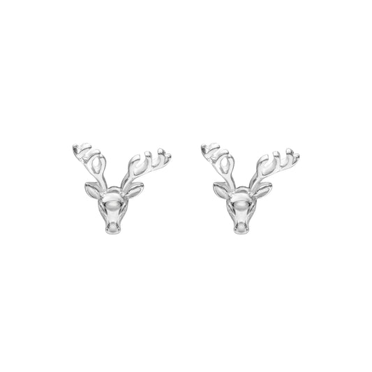 Sterling Silver Deer Stud Earrings