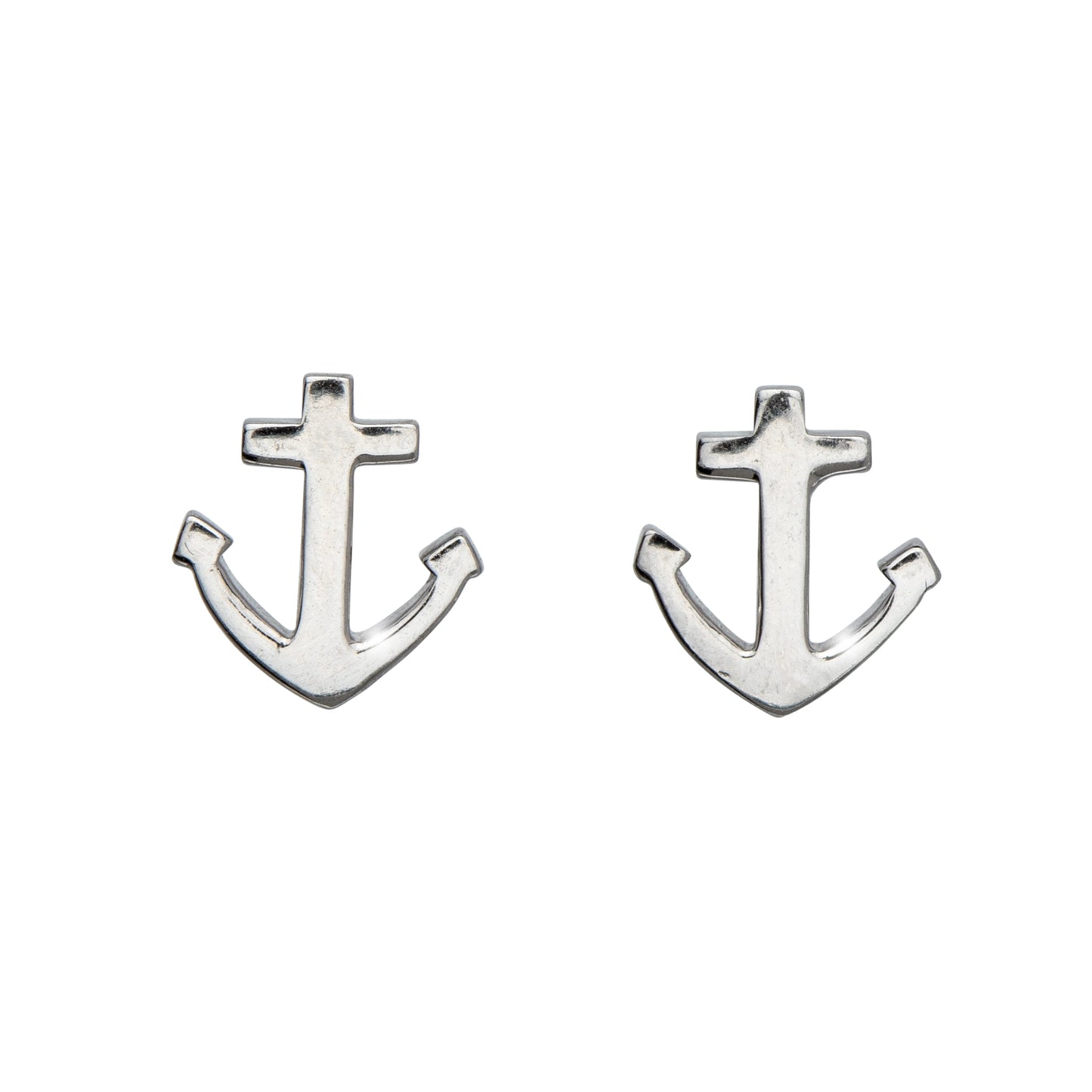 Sterling Silver Anchor Stud Earrings