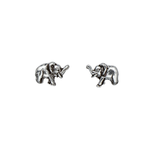 Sterling Silver Elephant Stud Earrings