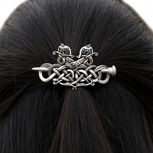 Silvertone Viking Hair Pin