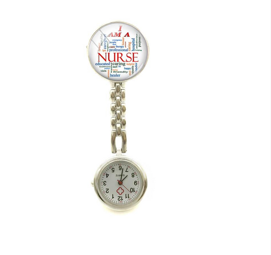 Goldtone I Am A Nurse Clip-on Watch