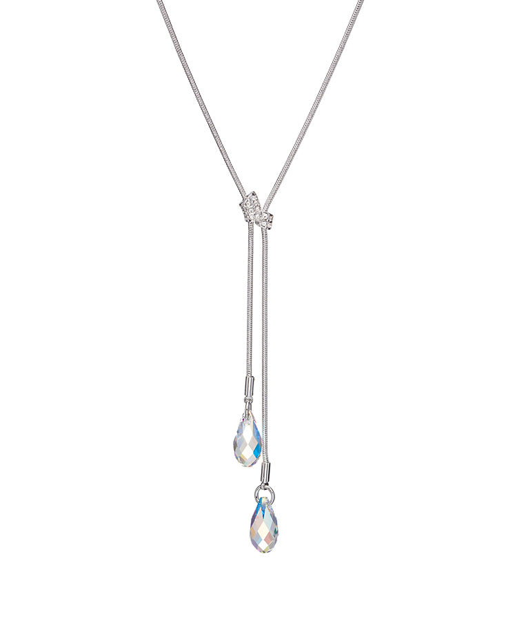 Aurora Borealis Lariat Necklace With Swarovski Crystals