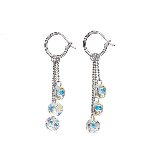 Aurora Borealis Drop Earrings With Swarovski Crystals