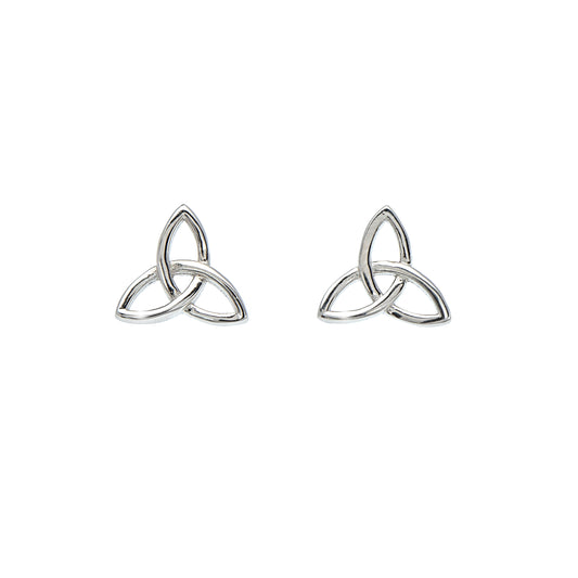 Sterling Silver Triquetra Stud Earrings