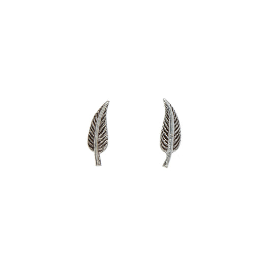 Sterling Silver Leaf Stud Earrings