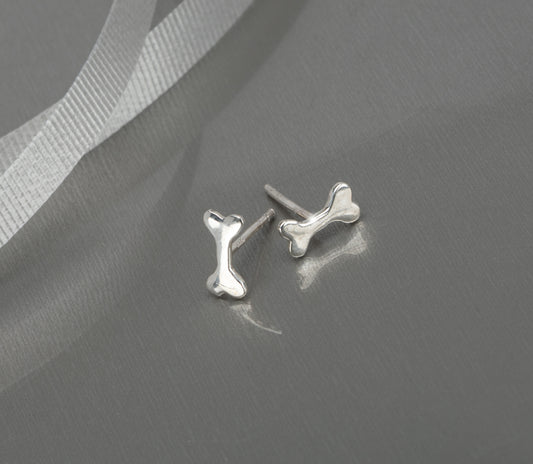 Sterling Silver Dog Bone Stud Earrings