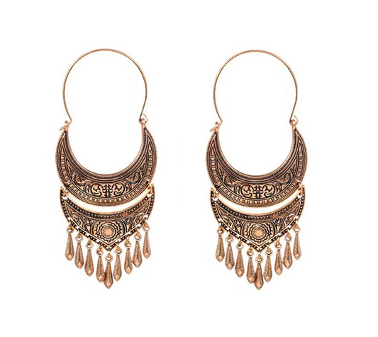 Brass Statement Chandelier Drop Earrings