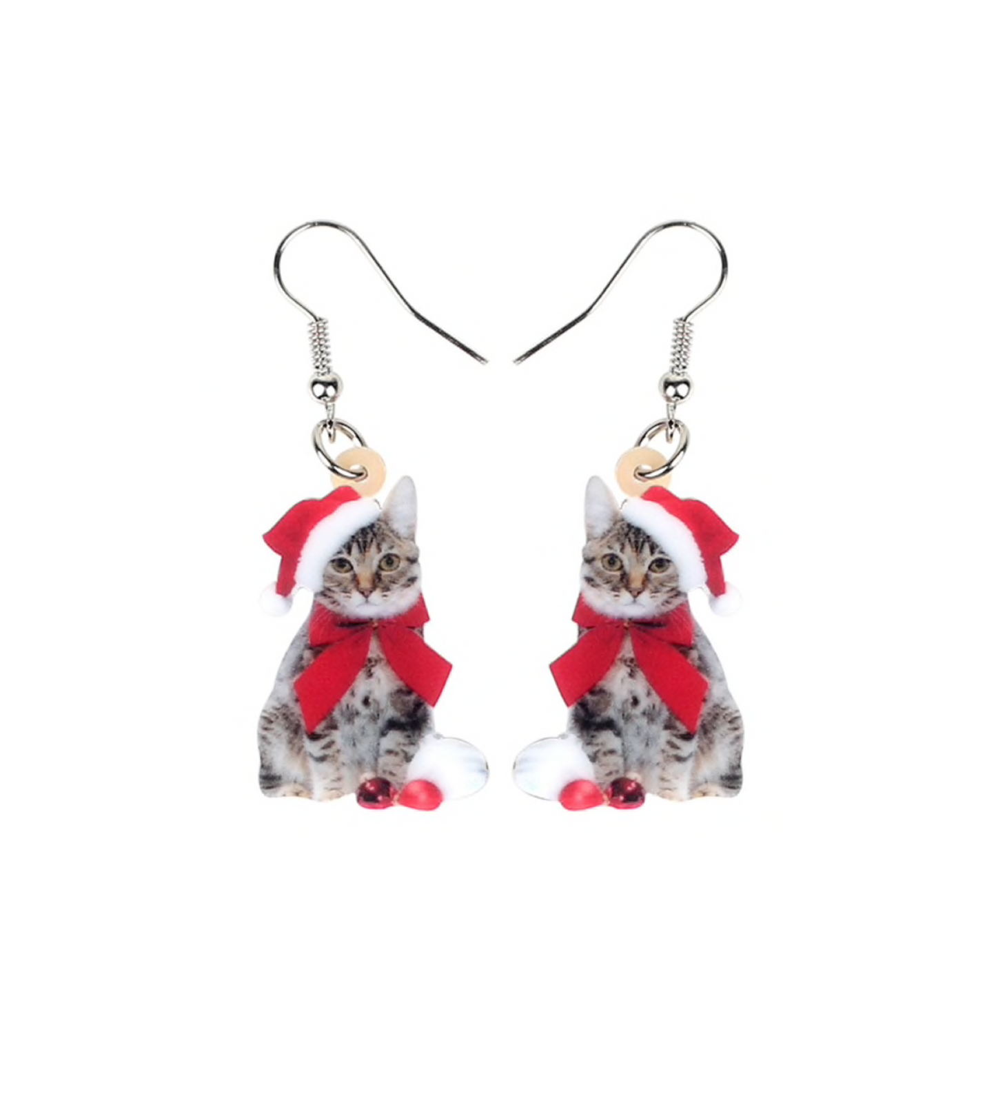 Christmas Cat Drop Earrings