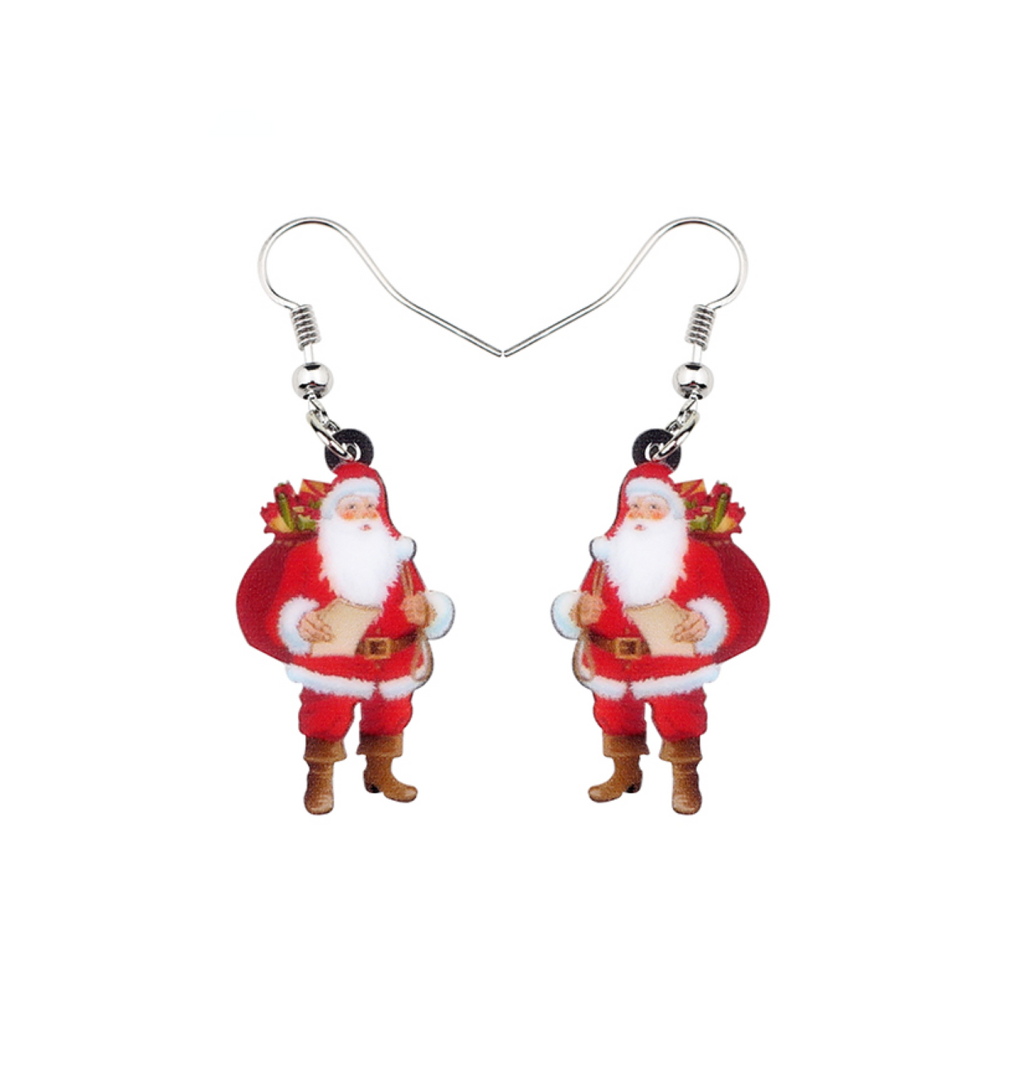 Santa Carrying Presents Drop Earrings