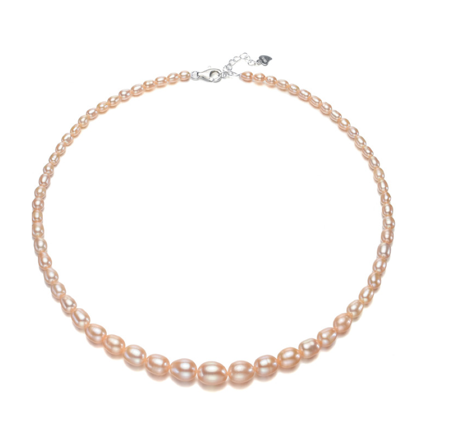 Graduated Peach Freshwater Pearl Necklace