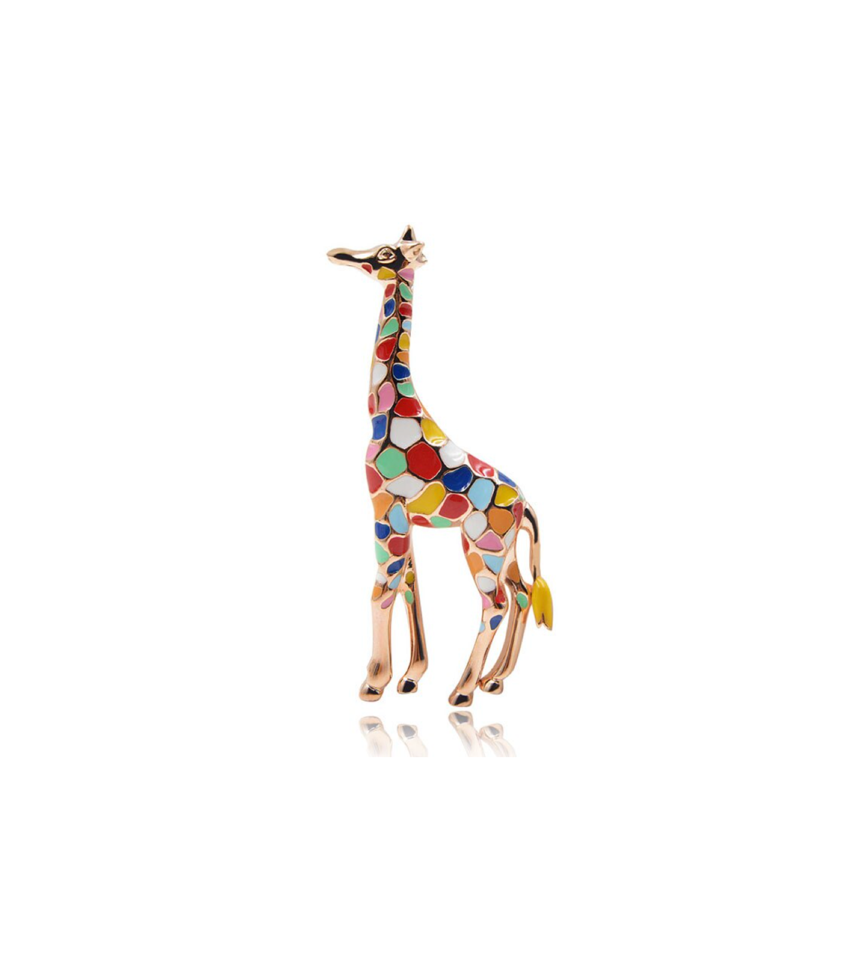 Multi Colored Giraffe Brooch