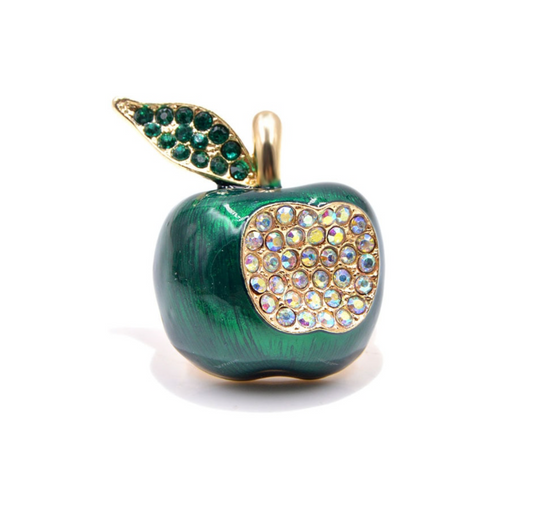 Green Apple Crystal Brooch